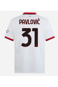 Fotbalové Dres AC Milan Strahinja Pavlovic #31 Venkovní Oblečení 2024-25 Krátký Rukáv